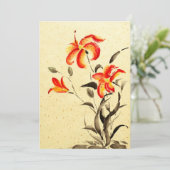 Tiger Lily - rot Einladung (Stehend Vorderseite)