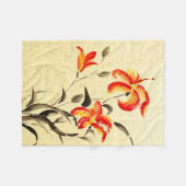 Tiger Lily - rot Fleecedecke (Vorderseite (Horizontal))