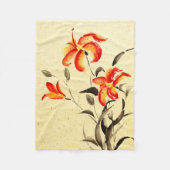 Tiger Lily - rot Fleecedecke (Vorderseite)