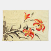 Tiger Lily - rot Geschirrtuch (Horizontal)