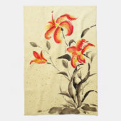 Tiger Lily - rot Geschirrtuch (Vertikal)