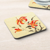 Tiger Lily - rot Getränkeuntersetzer (Linke Seite)