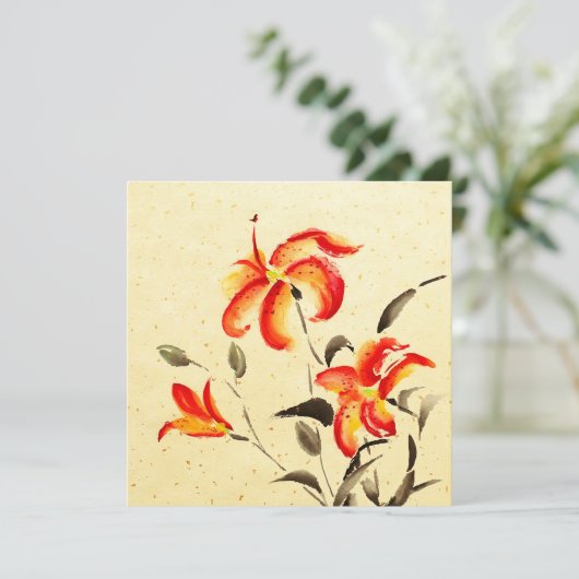 Tiger Lily - rot Karte (Stehend Vorderseite)