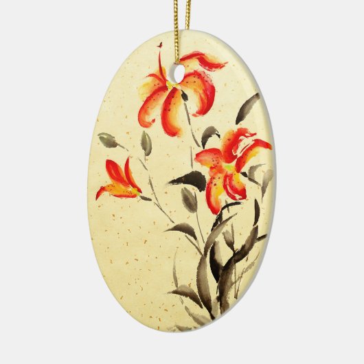 Tiger Lily - rot Keramik Ornament (Links)