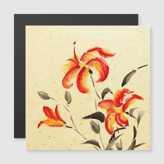 Tiger Lily - rot Magnetkarte (Vorne/Hinten)