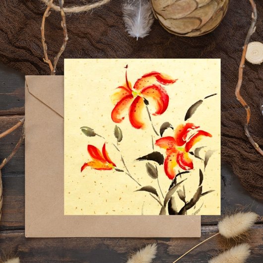 Tiger Lily - rot Magnetkarte