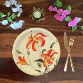 Tiger Lily - rot Pappteller