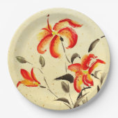 Tiger Lily - rot Pappteller (Vorderseite)