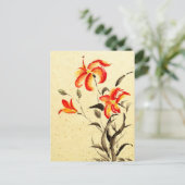 Tiger Lily - rot Postkarte (Stehend Vorderseite)