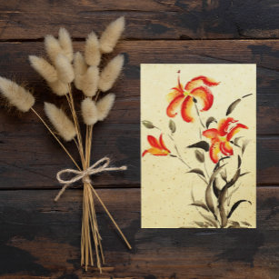 Tiger Lily - rot Postkarte