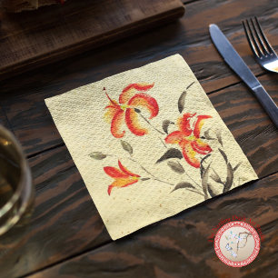 Tiger Lily - rot Serviette