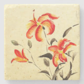Tiger Lily - rot Steinuntersetzer (Vorderseite)