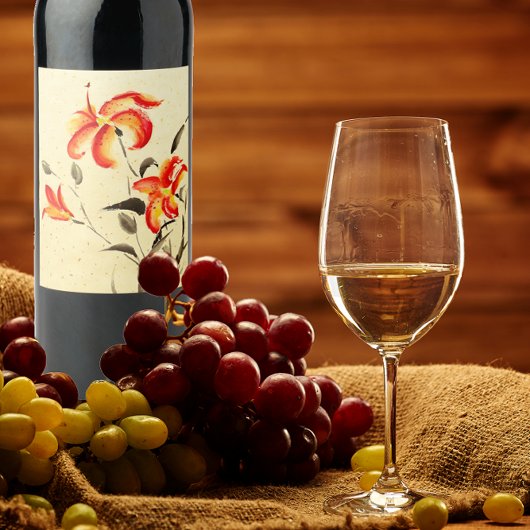 Tiger Lily - rot Weinetikett