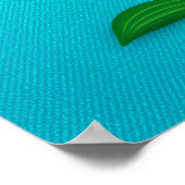 Tiger Lily Single Botanische Blume auf blau Poster (Ecke)