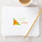 Tiger Lily und Green Summer Rücksendeadressen-Aufk Adressaufkleber (Insitu)