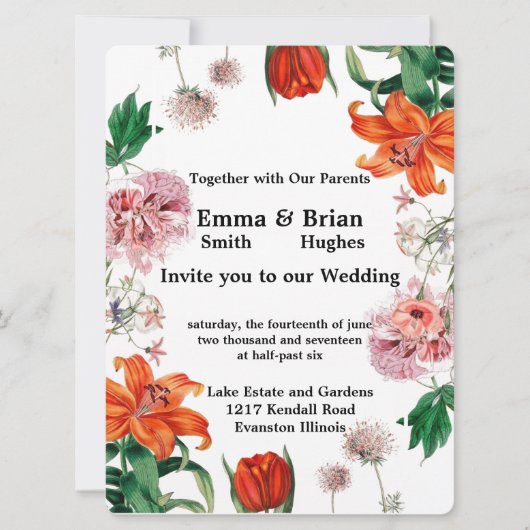 Tiger Lily und Tulips Einladung (Vorderseite)