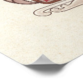 Tiger Lily Vintage Blume Schutz Wohlstand Poster (Ecke)