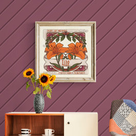 Tiger Lily Vintage Blume Schutz Wohlstand Poster