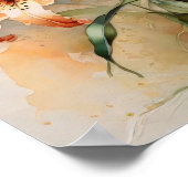 Tiger Lily Watercolor Blume - Blumenmuseum Poster (Ecke)