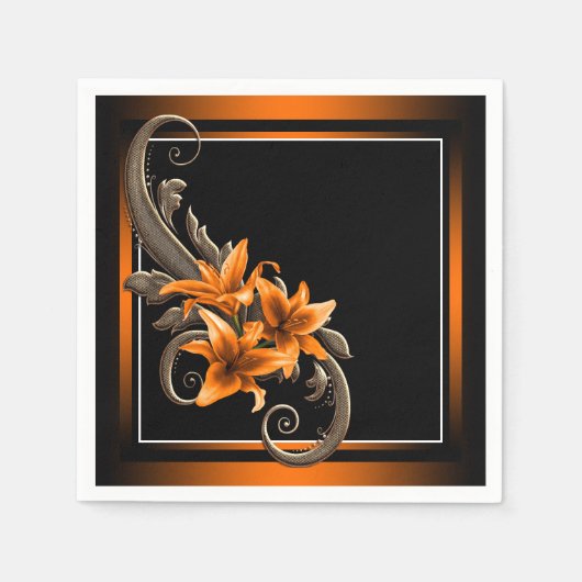 Tiger Lily Wedding Serviette (Vorderseite)