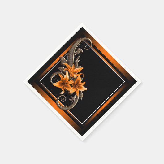 Tiger Lily Wedding Serviette (Ecke)