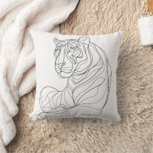 Tiger Line Art Kissen