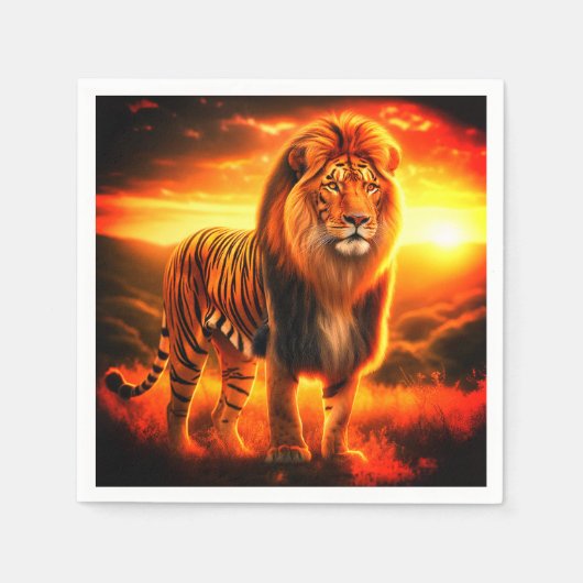 Tiger Lion Serviette (Vorderseite)