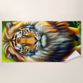 Tiger Lion Strandtuch (Vorderseite)