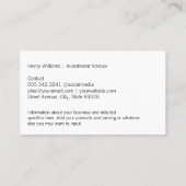 Tiger-Logo | Schwarze Textur Visitenkarte (Rückseite)