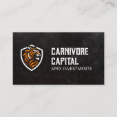 Tiger-Logo | Schwarze Textur Visitenkarte (Vorderseite)