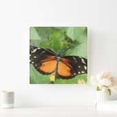 Tiger Longwing Butterfly Wall Clock Quadratische Wanduhr (Zuhause)