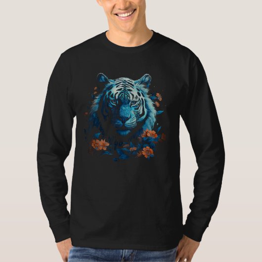 Tiger Lover Artwork Blume Animal Motif Tiger 1 T-Shirt (Vorderseite)