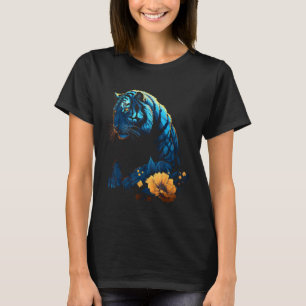 Tiger Lover Artwork Blume Animal Motif Tiger 4 T-Shirt