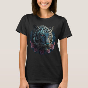 Tiger Lover Artwork Blume Animal Motif Tiger 8 T-Shirt