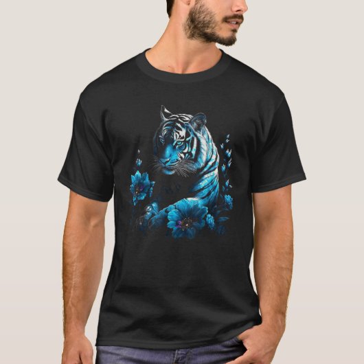Tiger Lover Artwork Blume Animal Motif Tiger 9 T-Shirt (Vorderseite)