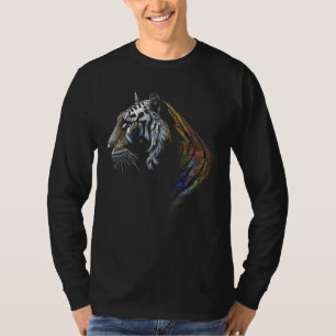 Tiger Lover Artwork Mandala Animal Motif Tiger T-Shirt
