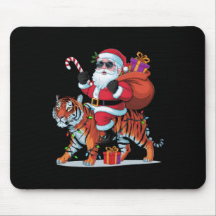 Tiger Lover Xmas Lighting Santa Riding Tiger Chris Mousepad