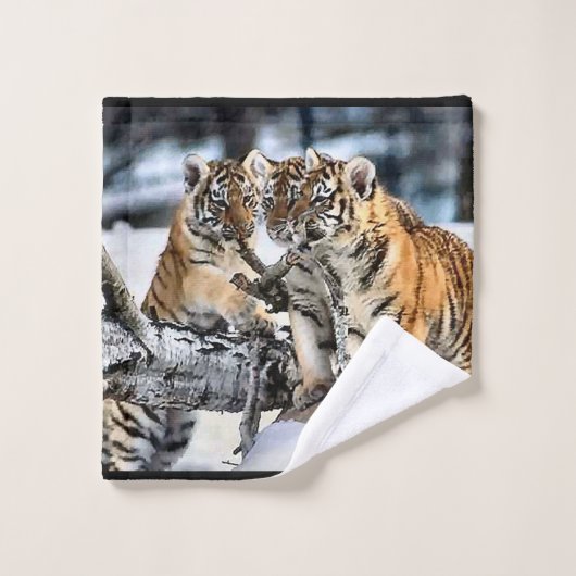 Tiger Lovers Badhandtuch Set (Waschlappen)