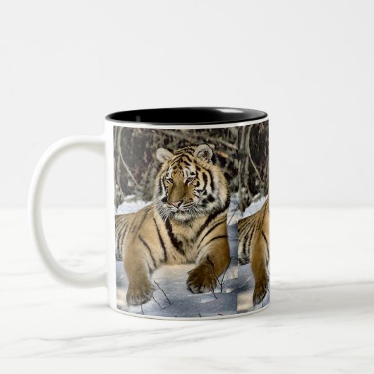 Tiger Lovers Kunstgeschenke Zweifarbige Tasse (Links)
