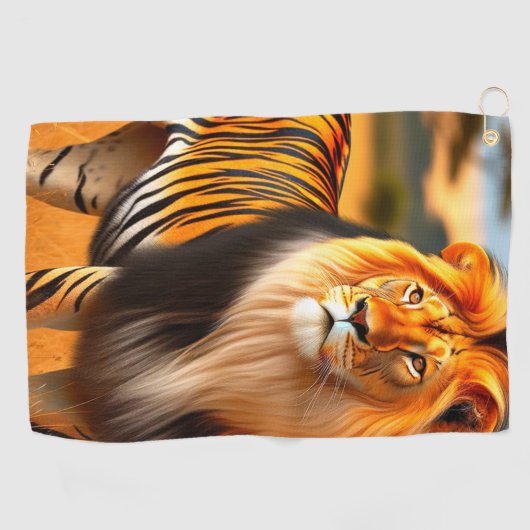 Tiger/Löwe Golfhandtuch (Horizontal)