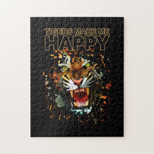 Tiger machen mich glücklich puzzle (Vertikal)