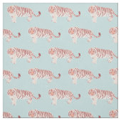 Tiger Mama & Cub Muster Light Blue Stoff (Muster)