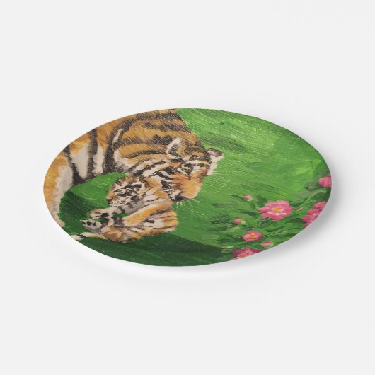 Tiger-Mama-Papierplatte Pappteller (Schrägansicht)