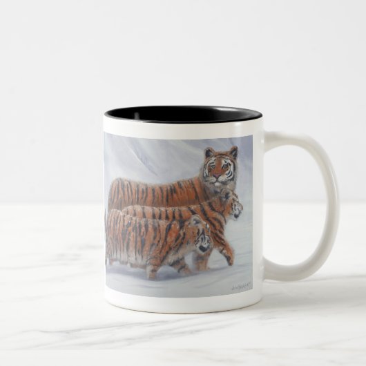 Tiger-Mama-u. CUB-Kaffee-Tasse Zweifarbige Tasse (Rechts)