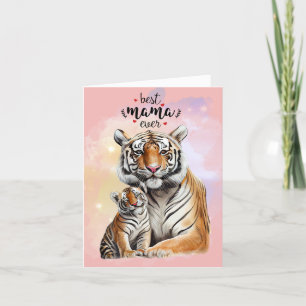 Tiger Mama und Baby Mother Day Card Dankeskarte