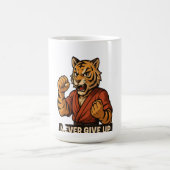 Tiger Martial Arts - Never Give up motivational Kaffeetasse (Mittel)