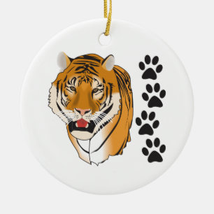 Tiger Mascot Keramik Ornament