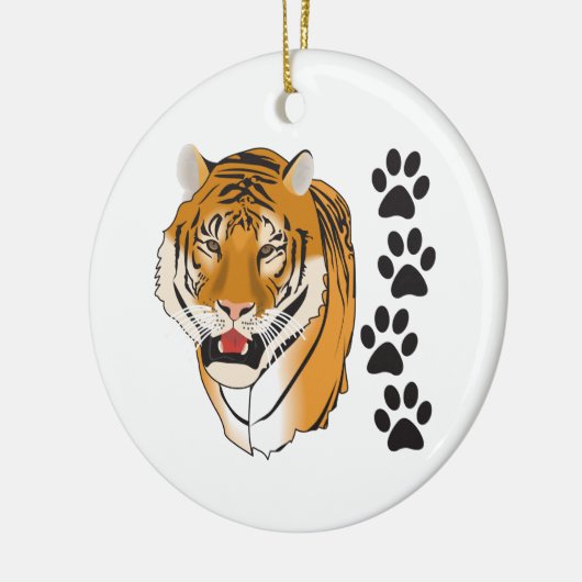 Tiger Mascot Keramik Ornament (Links)