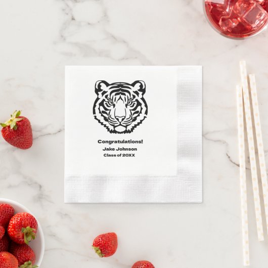 Tiger Mascot Themed Abschluss Napkins Wiedersehen Serviette (Beispiel)