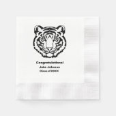 Tiger Mascot Themed Abschluss Napkins Wiedersehen Serviette (Vorderseite)